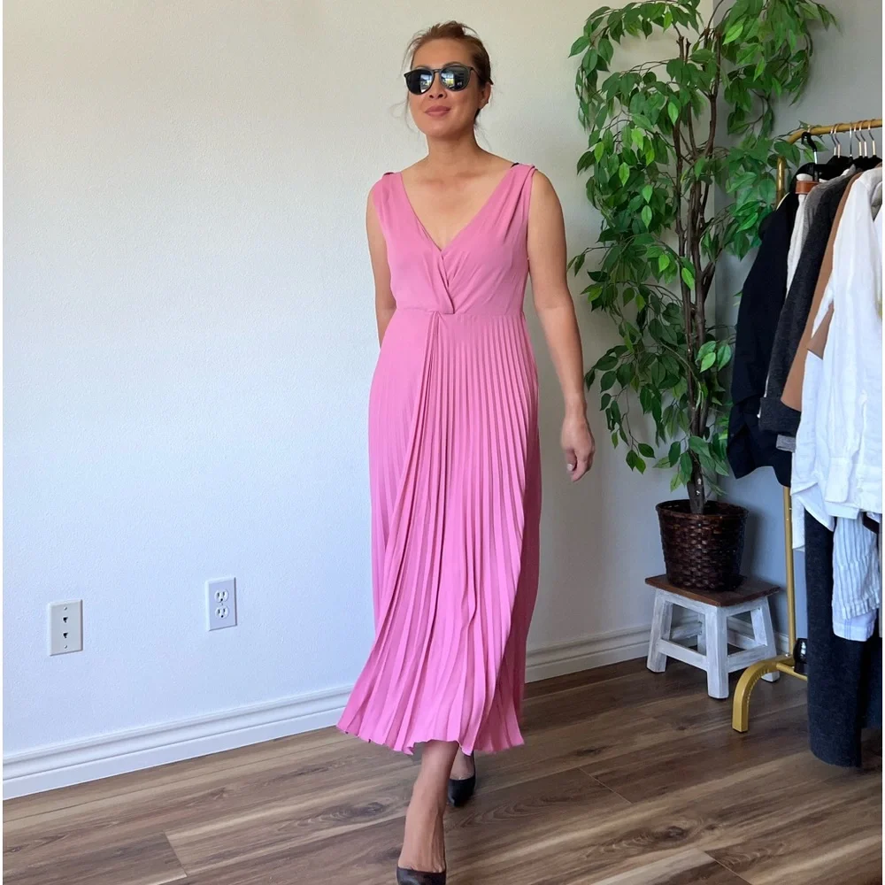 Vince Twist Front Pleated Midi Dress - Picture 3 of 16